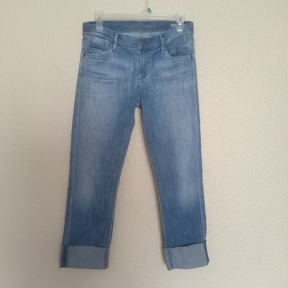 Citizens Of Humanity Denim - Citizens of Humanity By Jerome Dahan Straight Leg Cuffed Jean Size 27 Light Wash